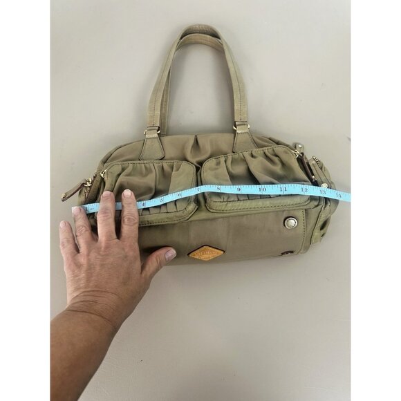 MZ Wallace Bedford Nylon Leather Beige Tan Jane Shoulder Bag - Picture 14 of 16